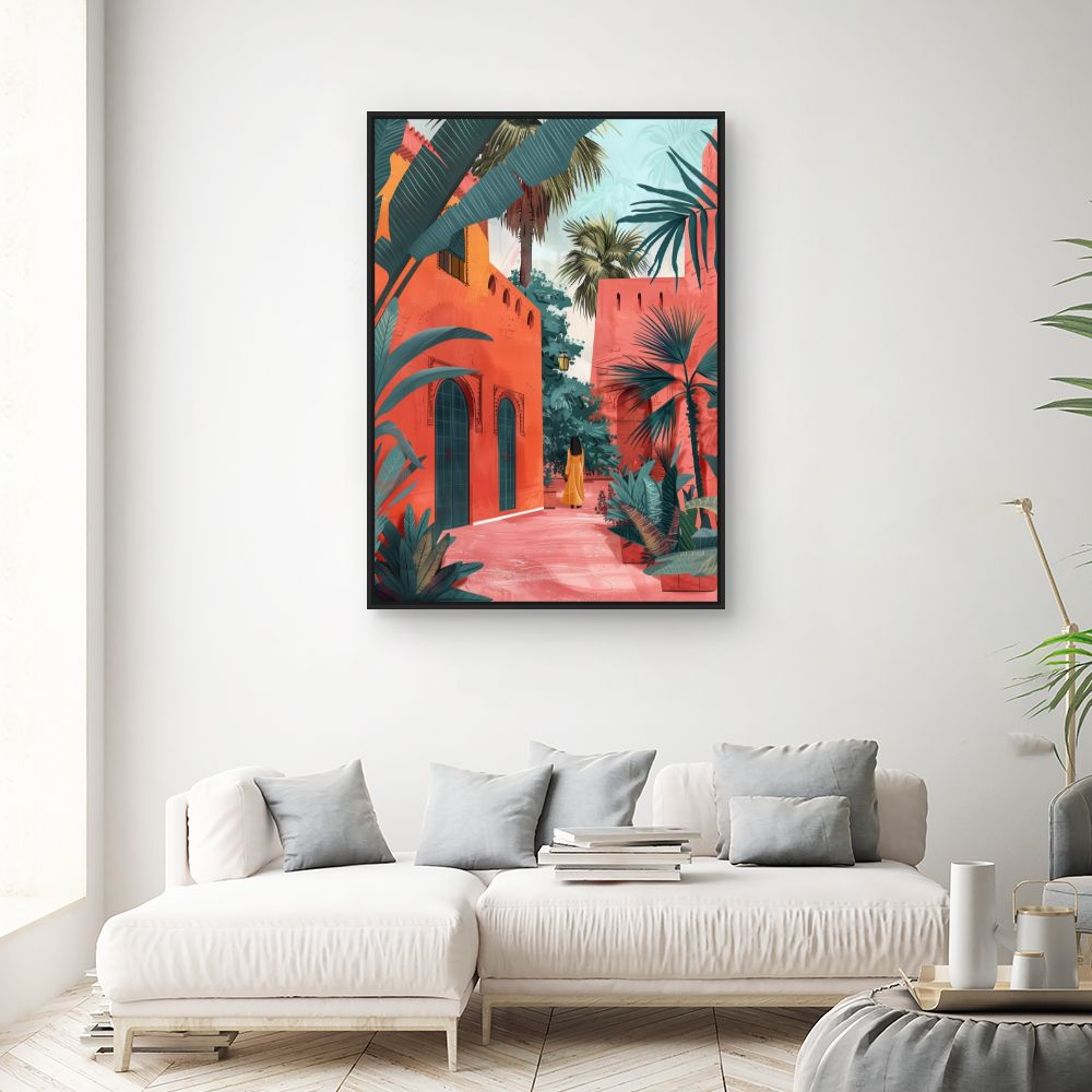 Toile "Ruelle exotique ensoleillée"