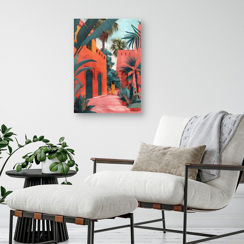 Toile "Ruelle exotique ensoleillée"