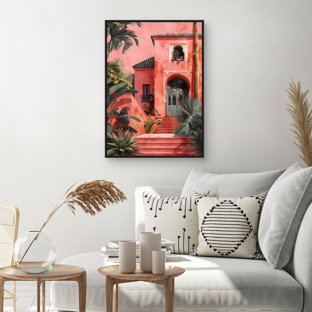 Schilderij "Exotische tropische villa"