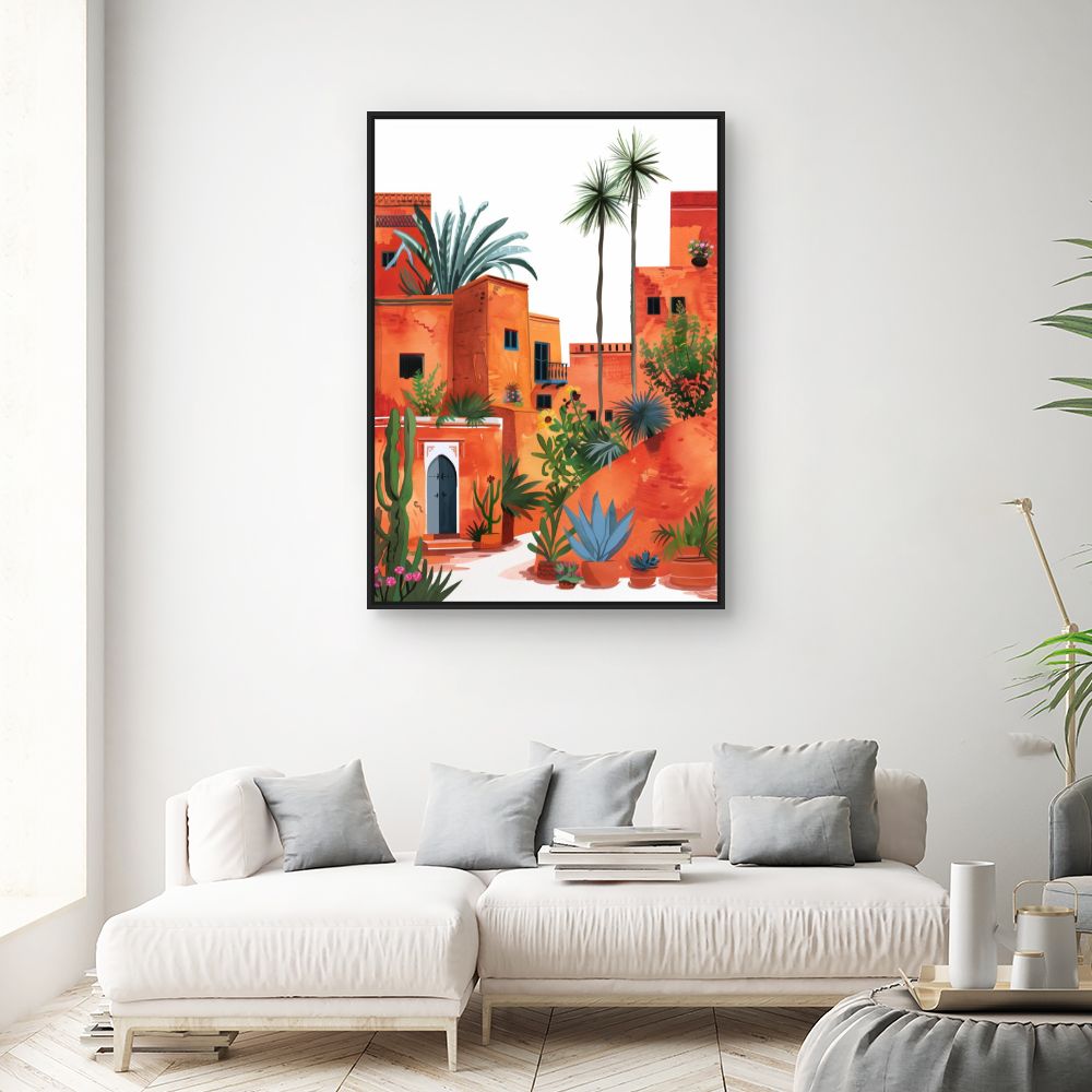 Schilderij "Levendige exotische oase"