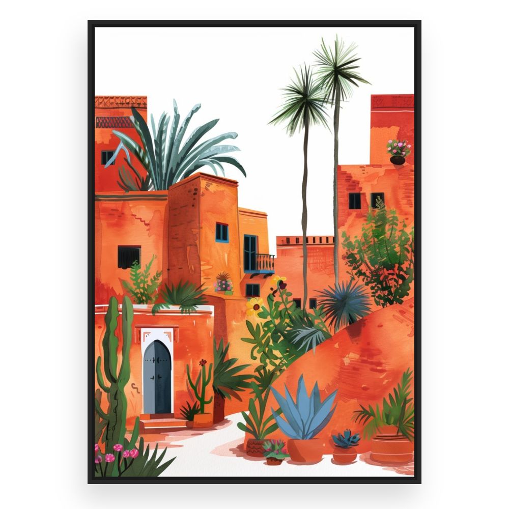 Toile Oasis exotique vibrante – toile cadre noir (slide 3)