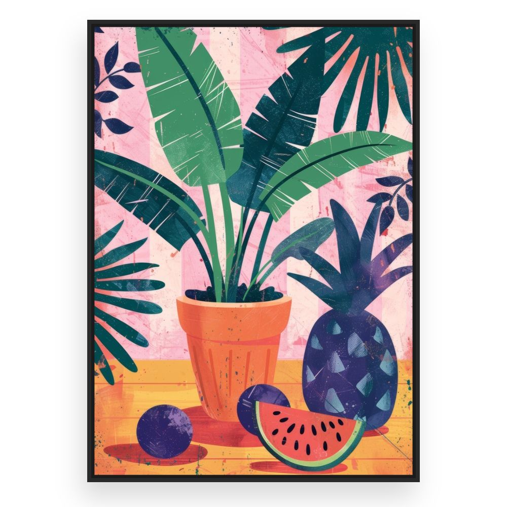 Toile Tropical et vibrant – toile cadre noir (slide 3)