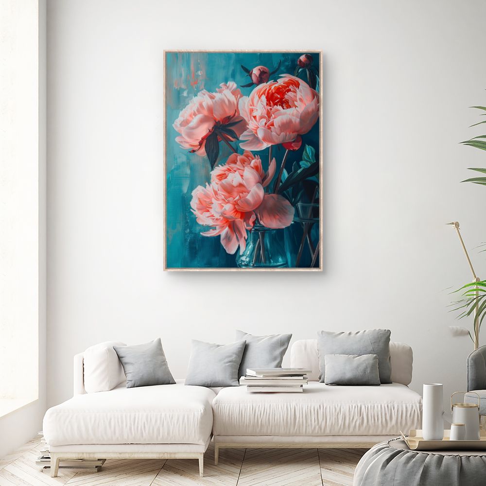 Toile "Pivoines éclatantes"
