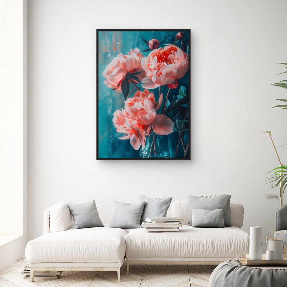 Toile "Pivoines éclatantes"