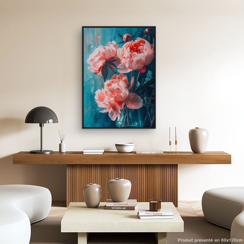 Toile "Pivoines éclatantes"