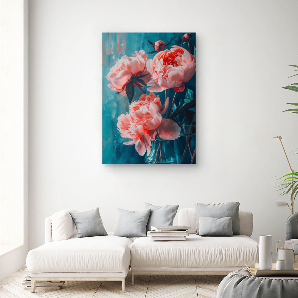 Toile "Pivoines éclatantes"