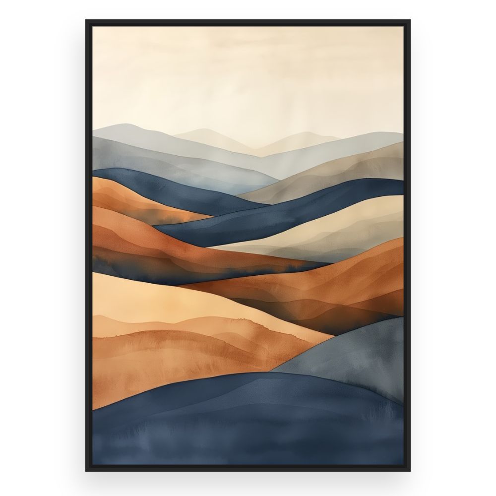 Toile Paysage ondulant – toile cadre noir (slide 3)