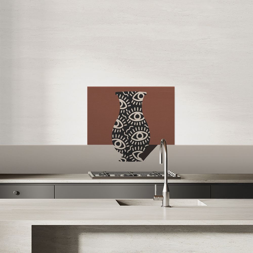 Crédence en aluminium / Vase yeux artistiques
