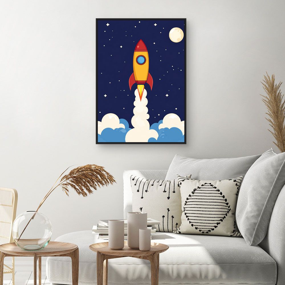 Tableau 'Fusée flamboyante'