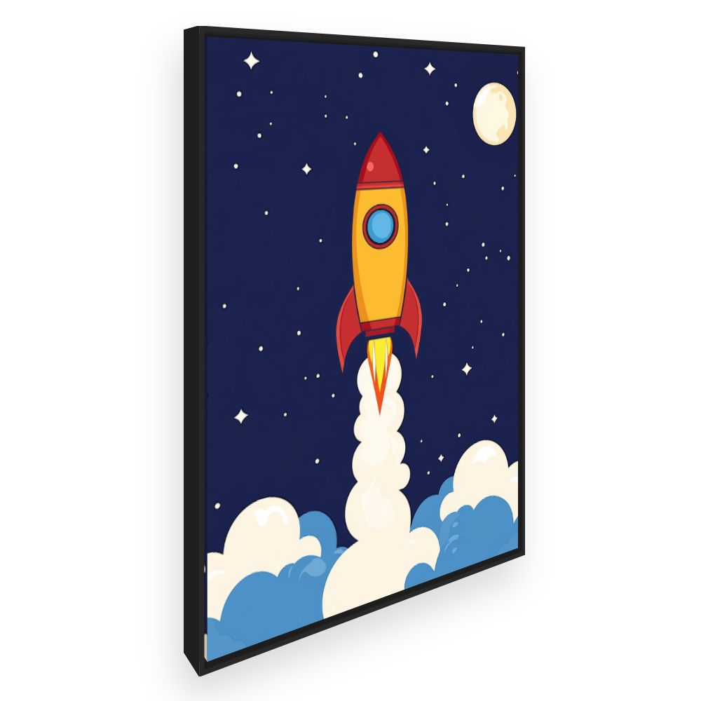 Tableau imprimé pour enfants 'Fusée flamboyante'