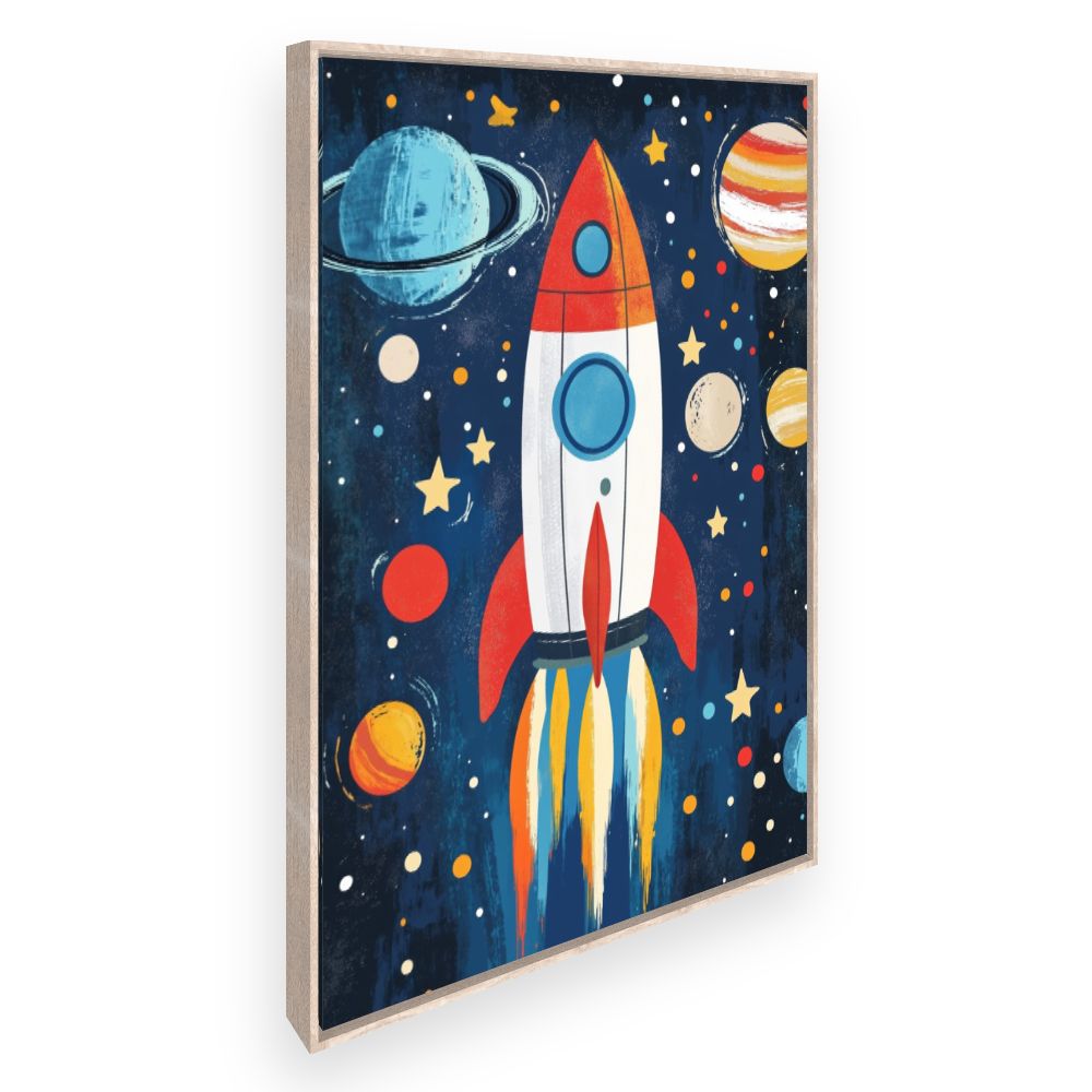 Tableau imprimé pour enfants 'Fusée étoilée'