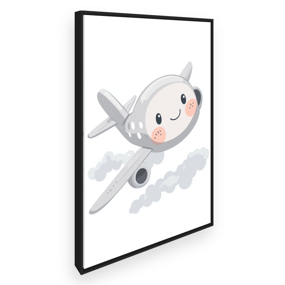 Tableau imprimé pour enfants 'Adorable avion souriant'