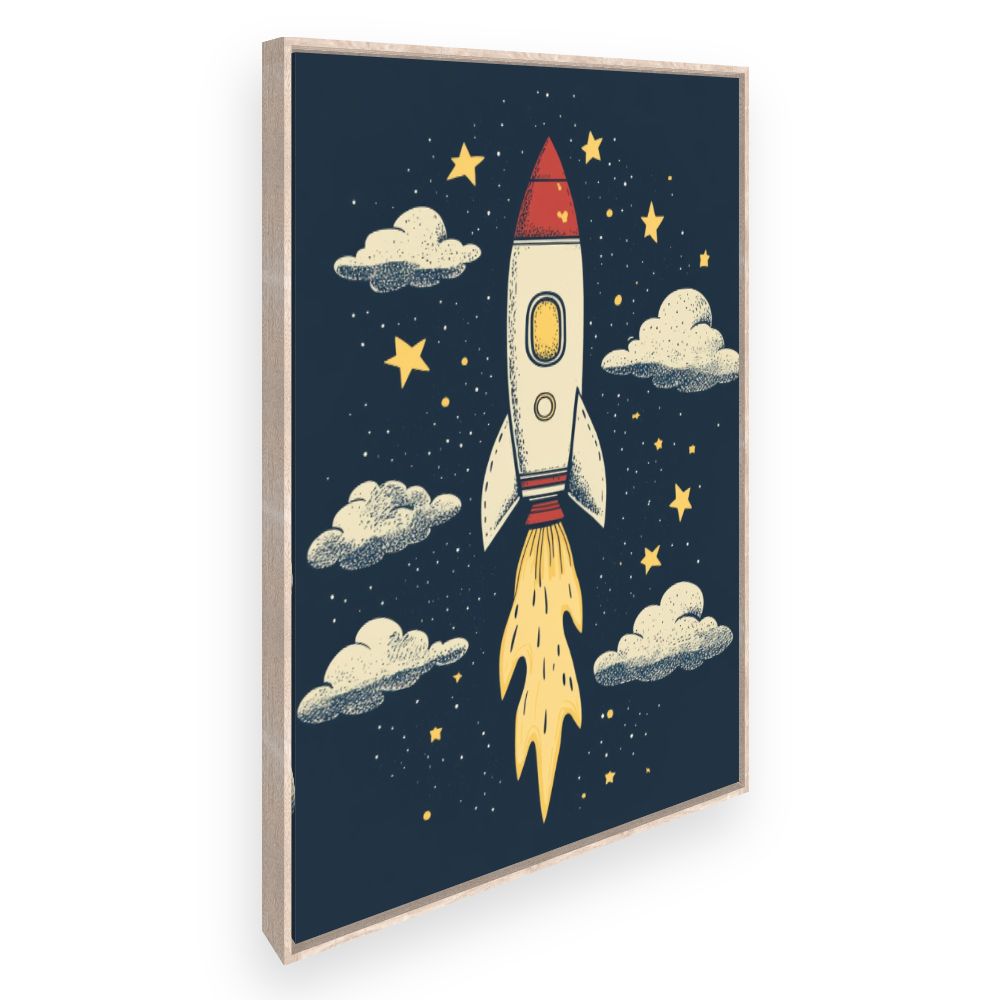 Tableau imprimé pour enfants 'Fusée céleste'