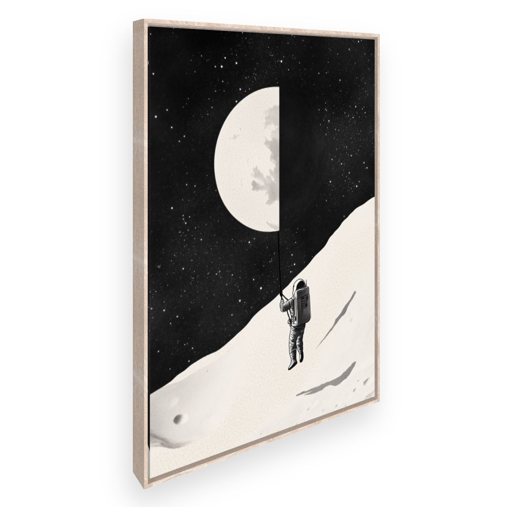 Tableau imprimé pour enfants 'Exploration lunaire artistique'