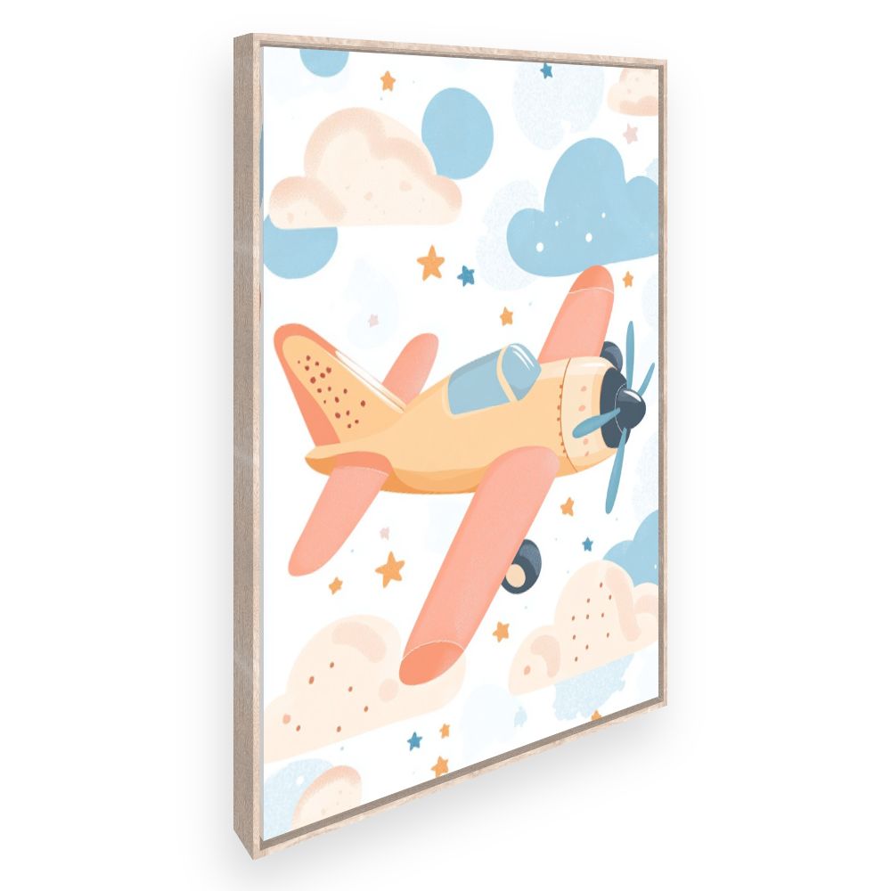 Tableau imprimé pour enfants 'Avion rêveur'