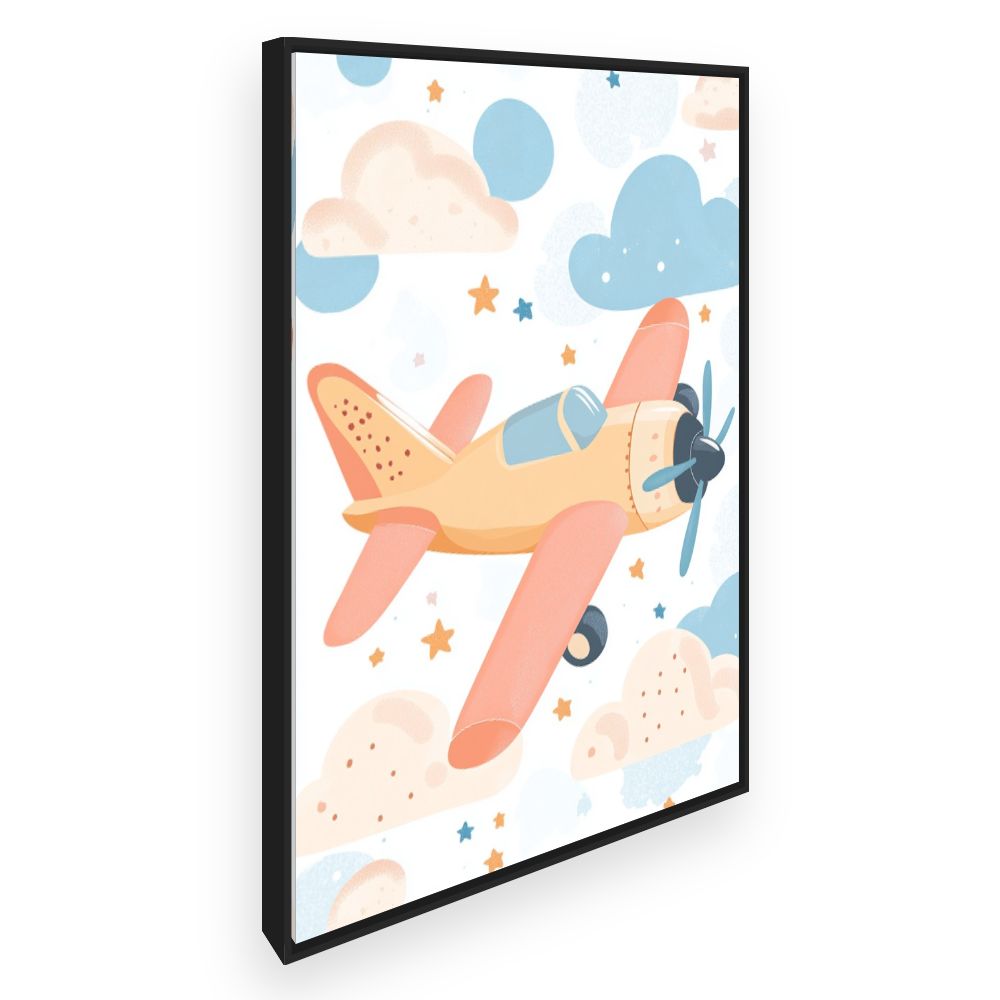 Tableau imprimé pour enfants 'Avion rêveur'