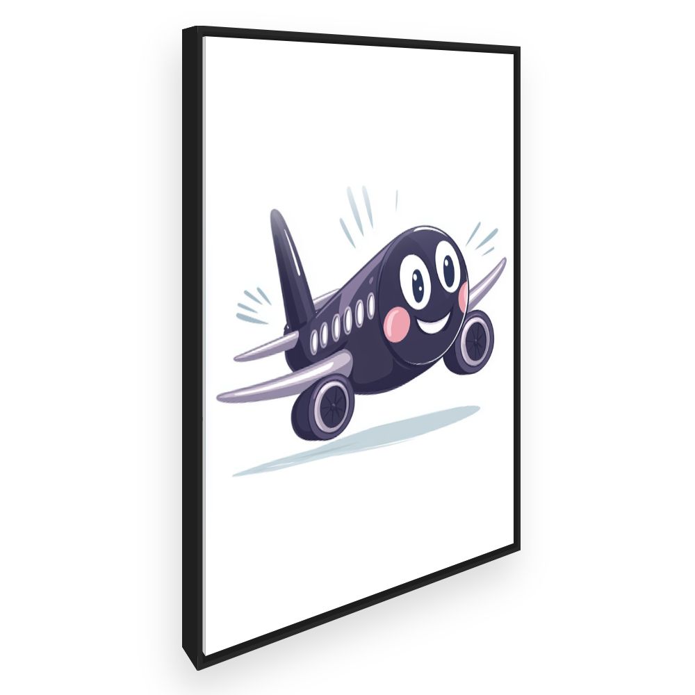 Tableau imprimé pour enfants 'Avion souriant'