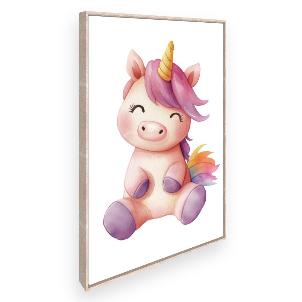 Tableau imprimé pour enfants 'Licorne joyeuse'