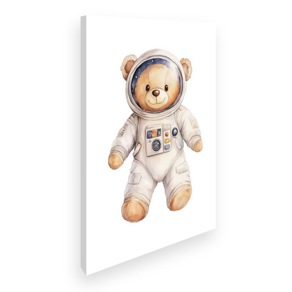 Tableau imprimé pour enfants 'Ourson astronaute mignon'