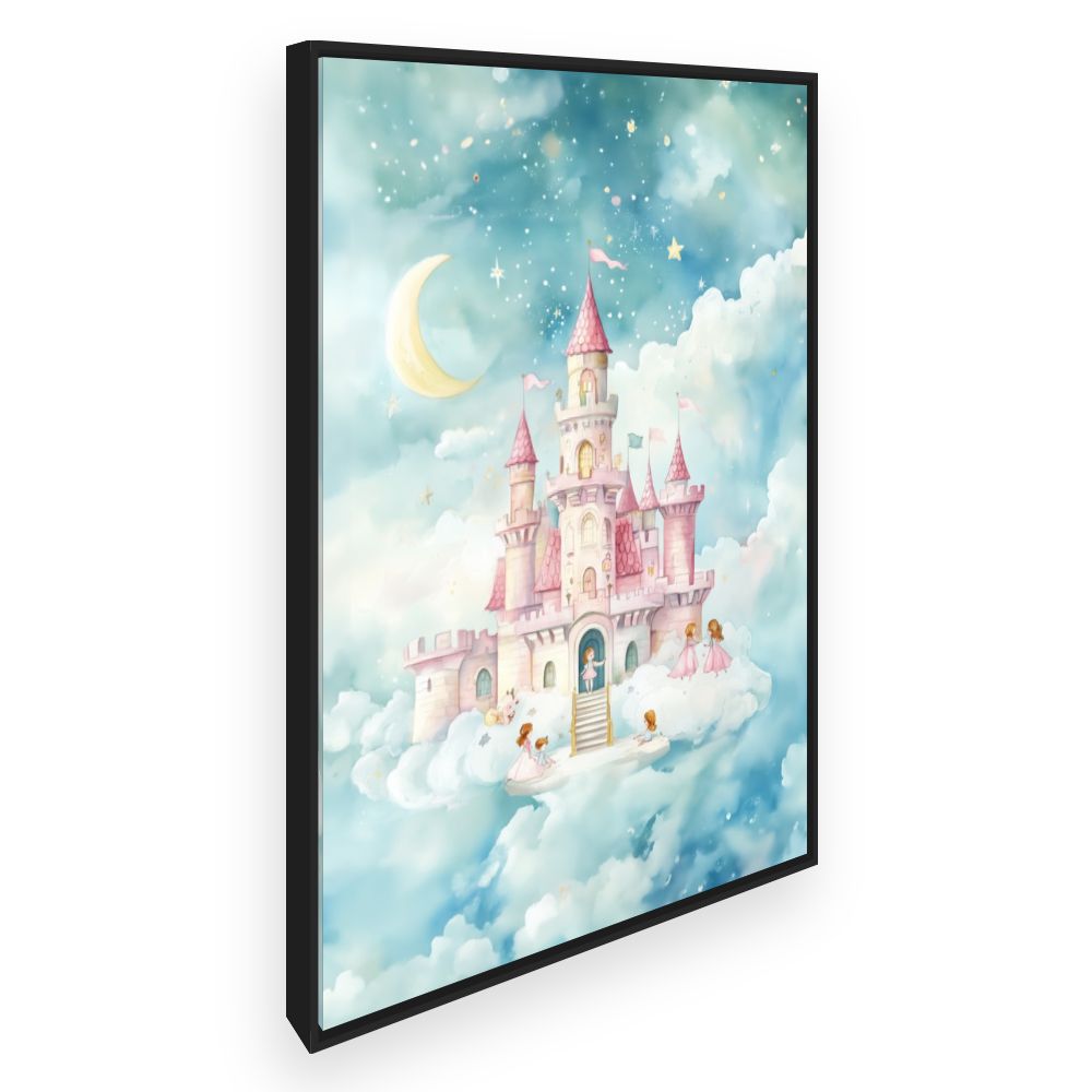 Tableau imprimé pour enfants 'Château féerique céleste'