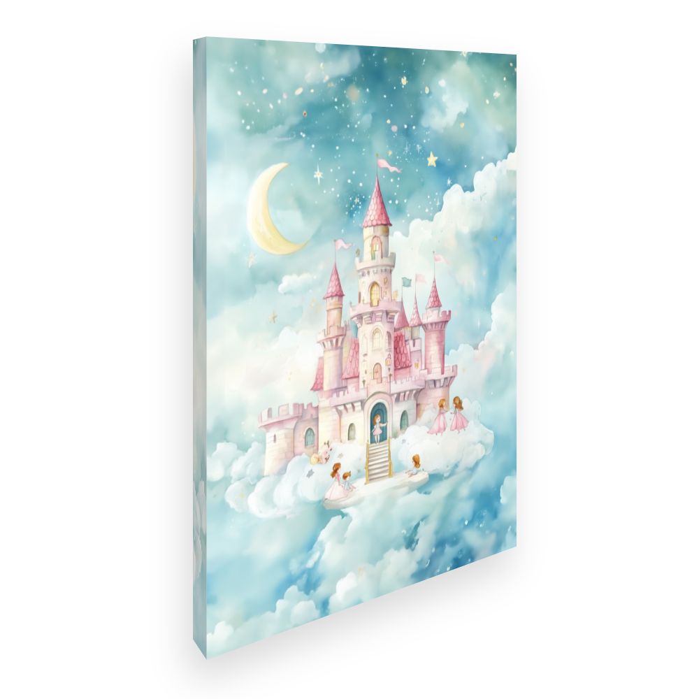 Tableau imprimé pour enfants 'Château féerique céleste'