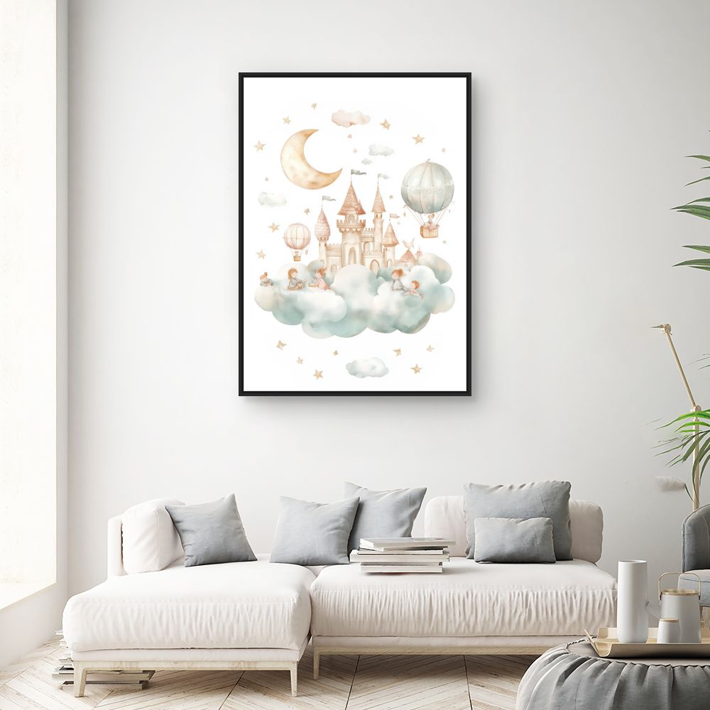 Tableau 'Château sur nuages'