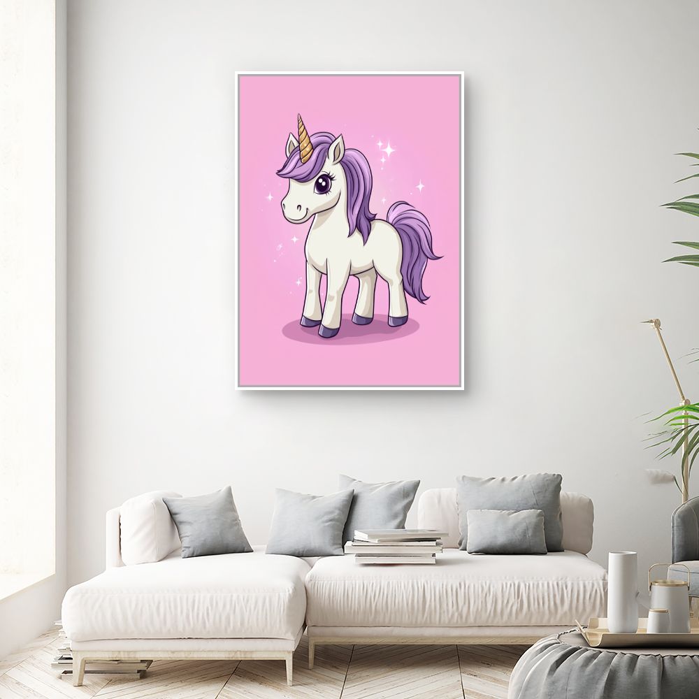 Tableau imprimé pour enfants 'Licorne scintillante'