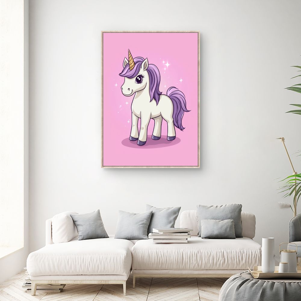 Tableau imprimé pour enfants 'Licorne scintillante'