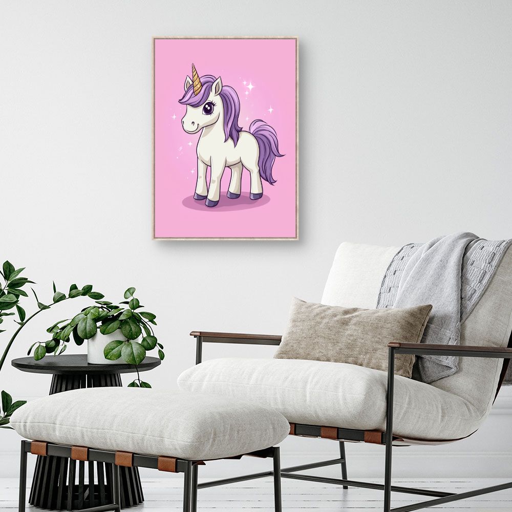 Tableau imprimé pour enfants 'Licorne scintillante'