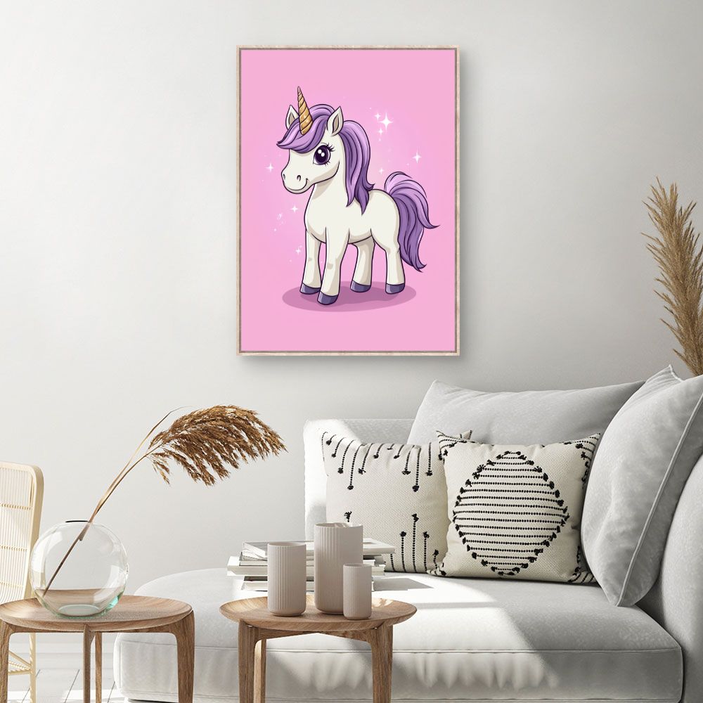 Tableau imprimé pour enfants 'Licorne scintillante'