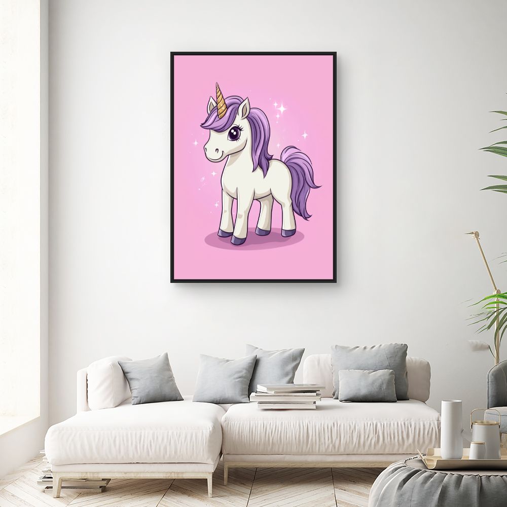 Tableau imprimé pour enfants 'Licorne scintillante'