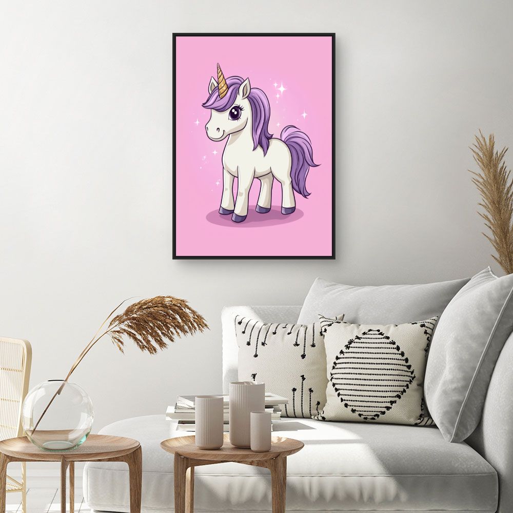 Tableau imprimé pour enfants 'Licorne scintillante'