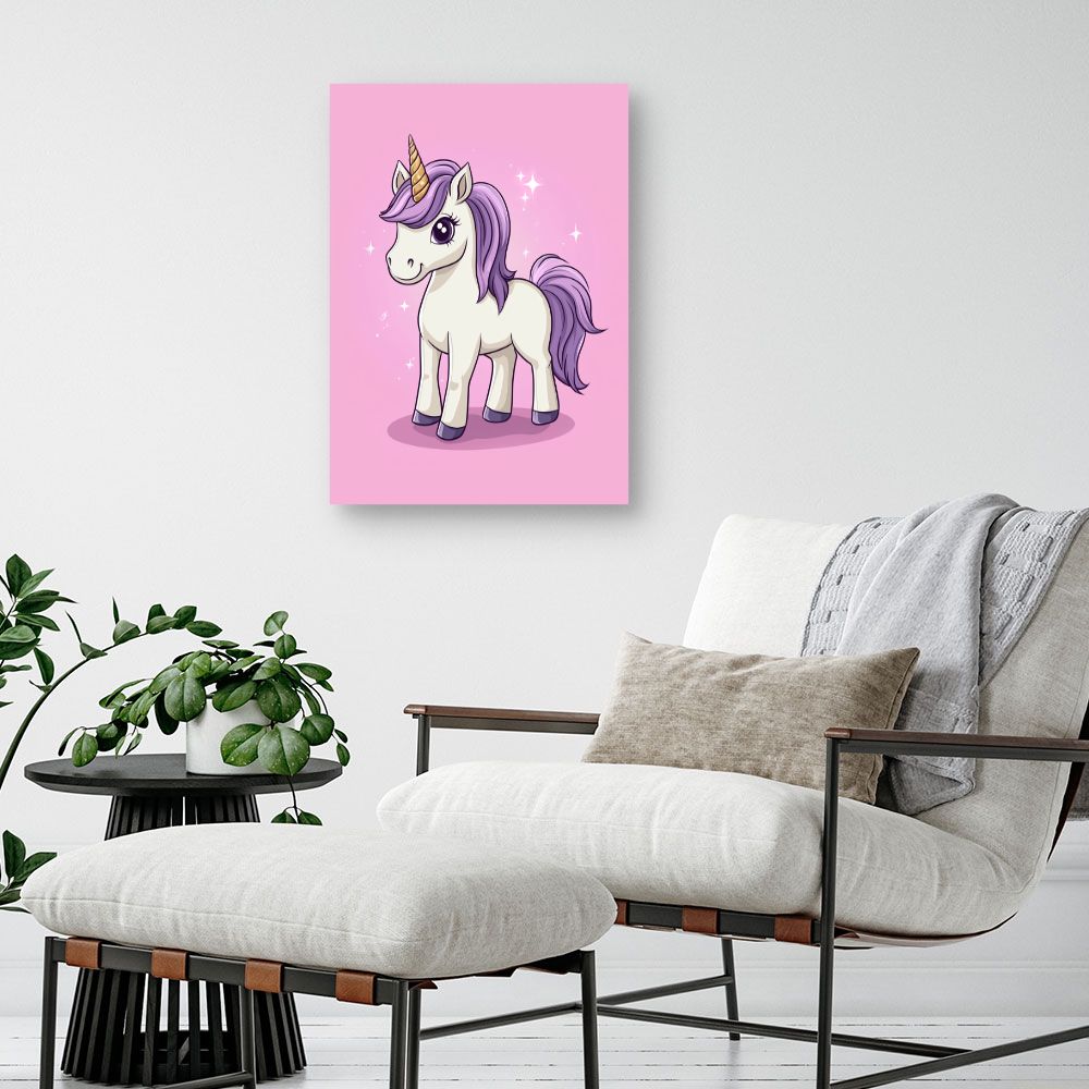 Tableau imprimé pour enfants 'Licorne scintillante'
