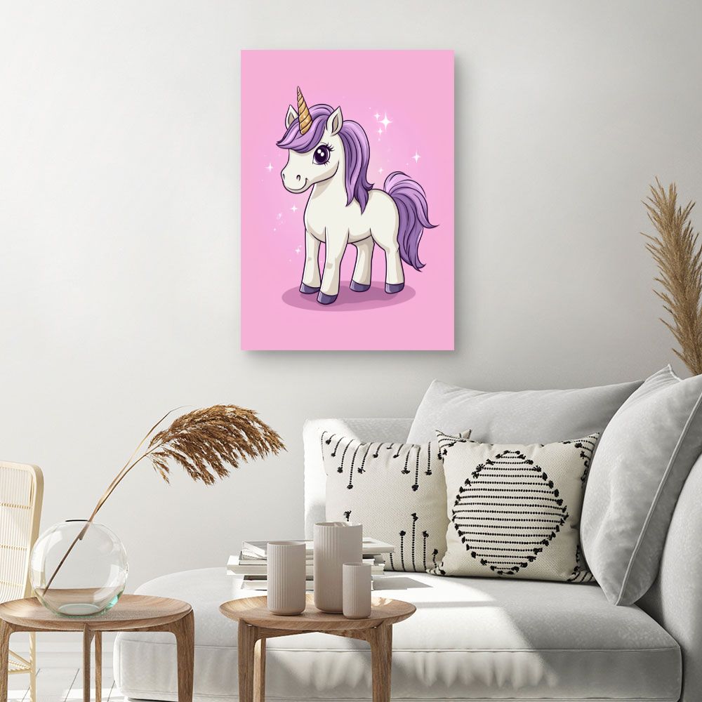 Tableau imprimé pour enfants 'Licorne scintillante'