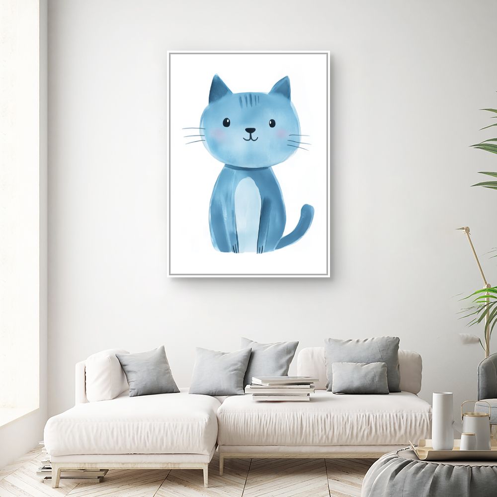 Tableau imprimé pour enfants 'Chat câlin mignon'