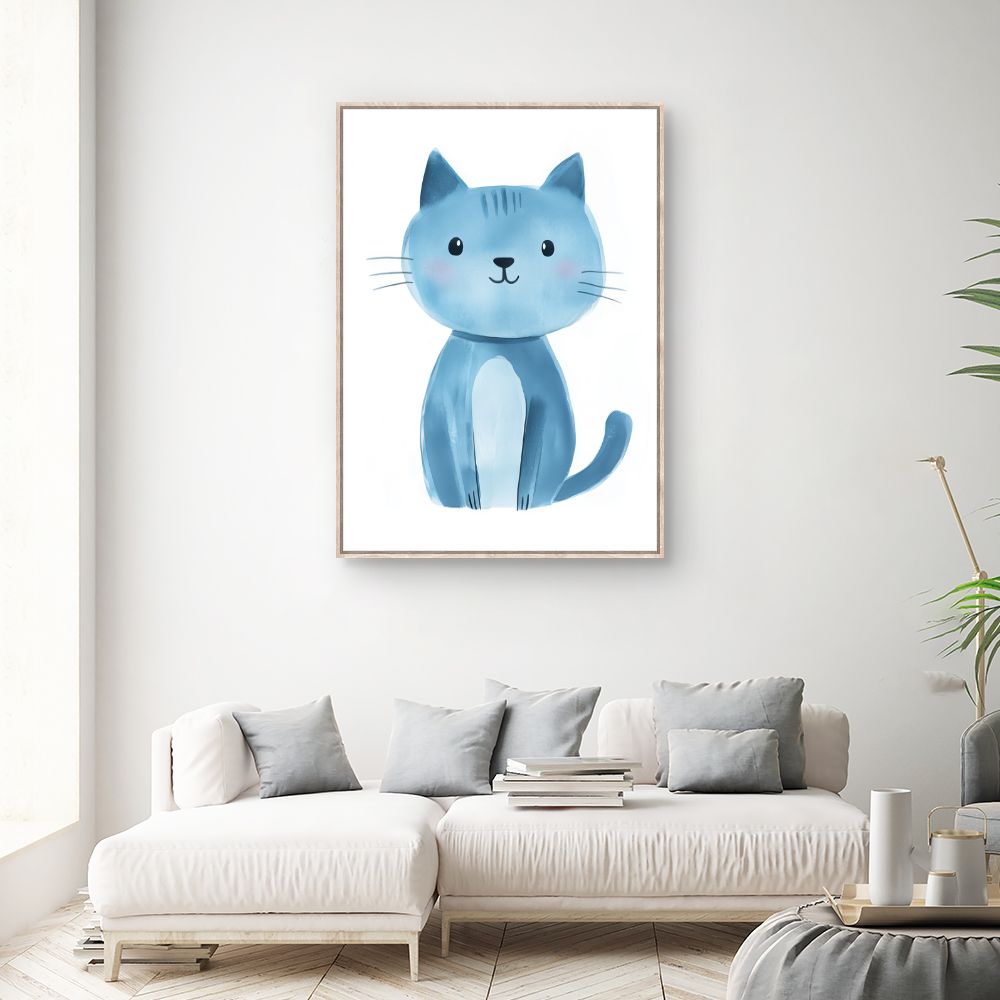 Tableau imprimé pour enfants 'Chat câlin mignon'