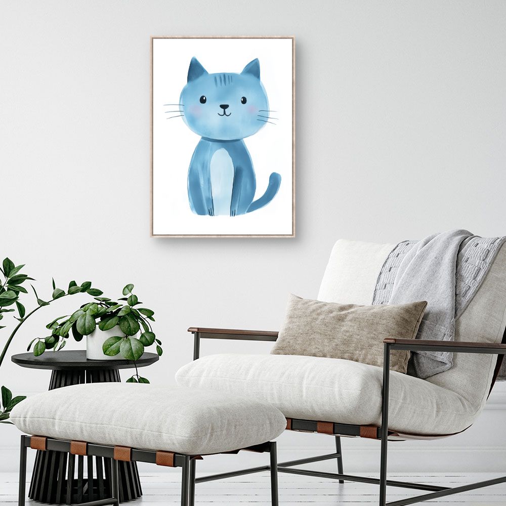 Tableau imprimé pour enfants 'Chat câlin mignon'