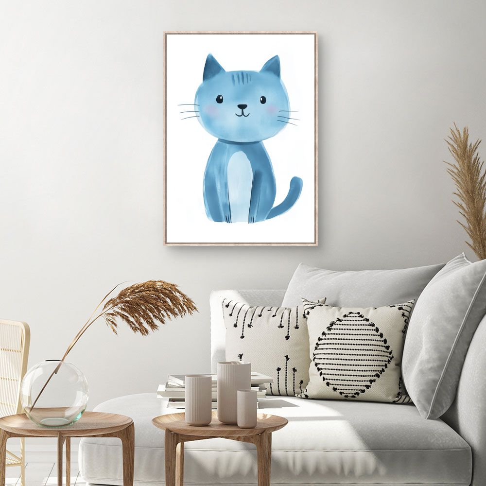 Tableau imprimé pour enfants 'Chat câlin mignon'