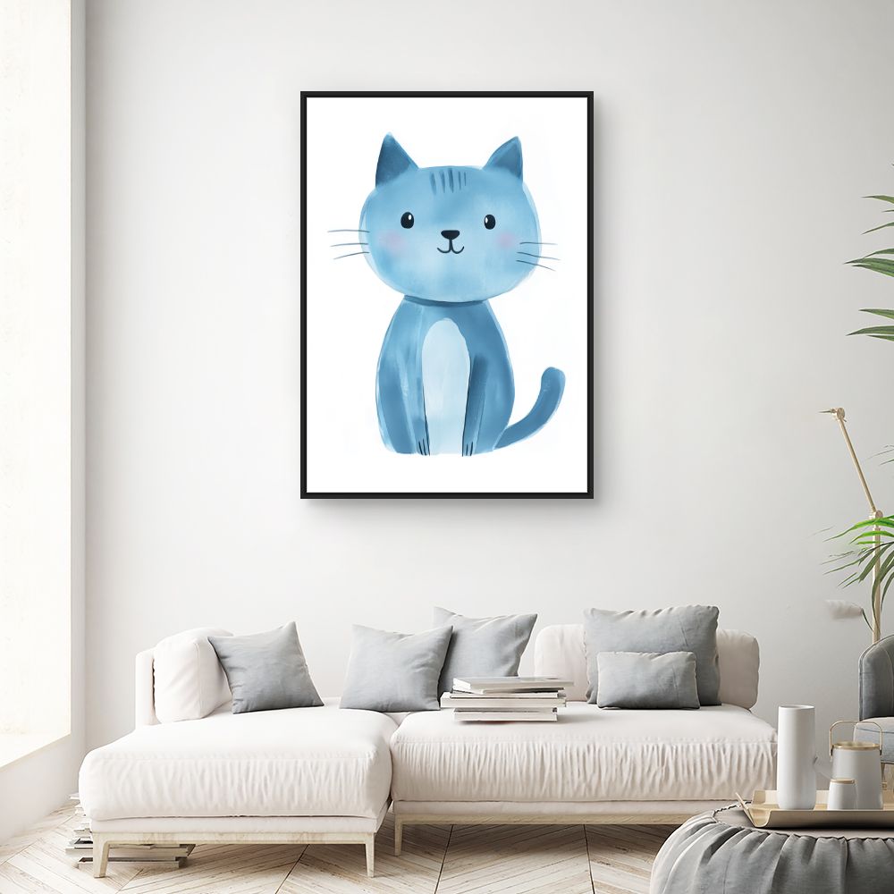 Tableau imprimé pour enfants 'Chat câlin mignon'