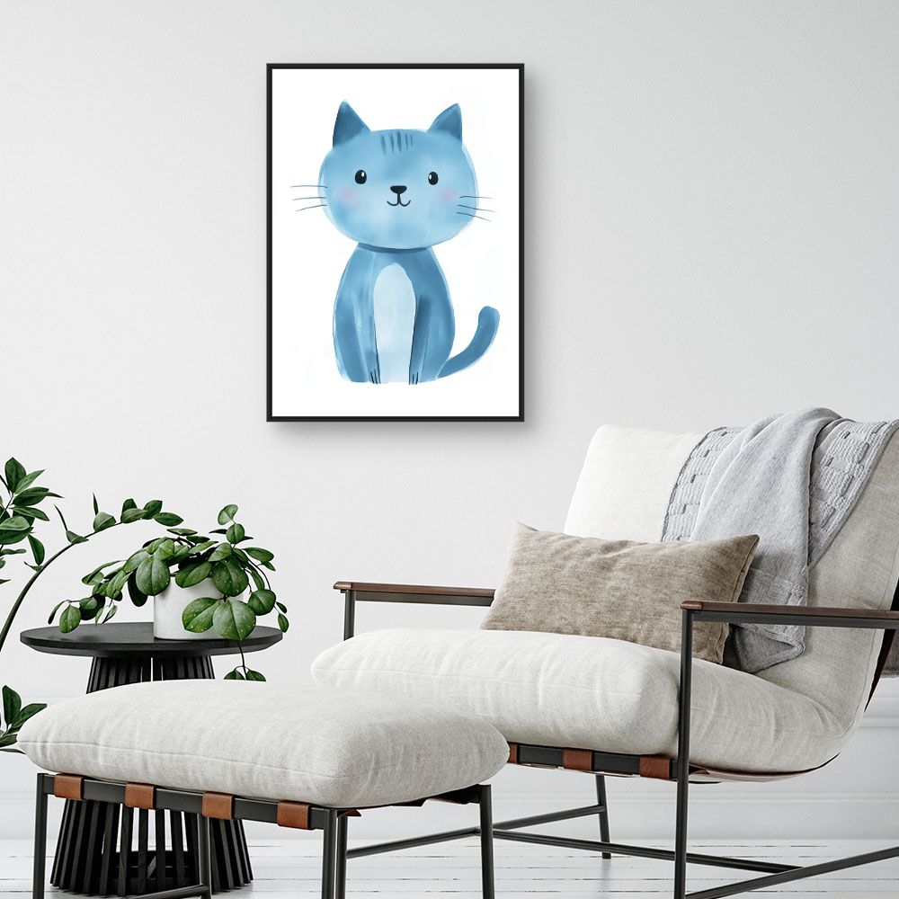 Tableau imprimé pour enfants 'Chat câlin mignon'