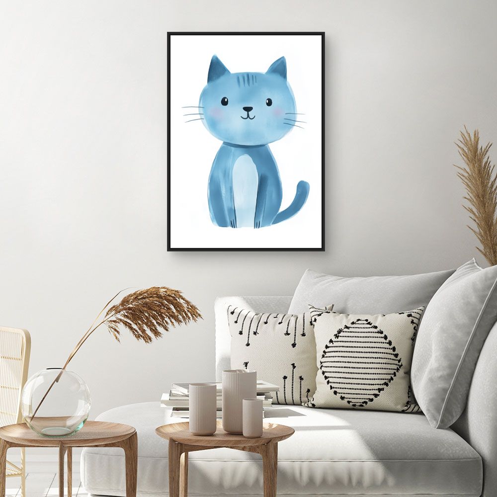 Tableau imprimé pour enfants 'Chat câlin mignon'