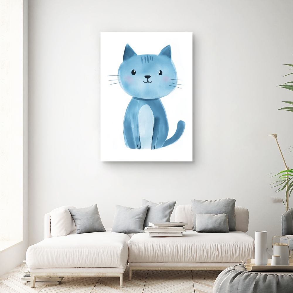 Tableau imprimé pour enfants 'Chat câlin mignon'