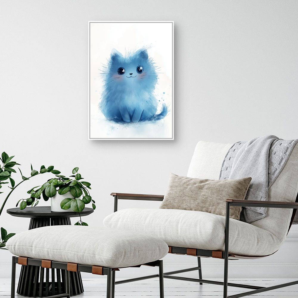Tableau imprimé pour enfants 'Chat pelucheux adorable'