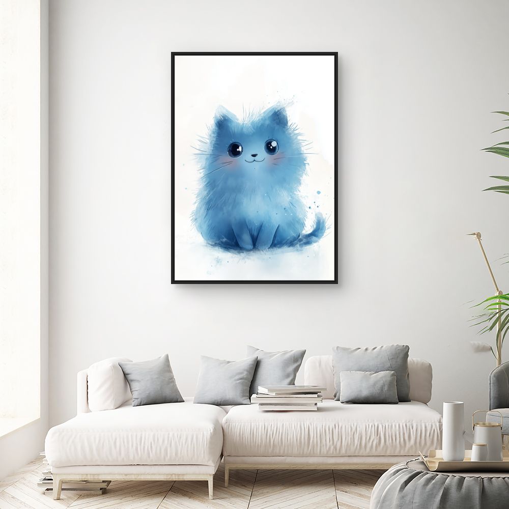 Tableau imprimé pour enfants 'Chat pelucheux adorable'