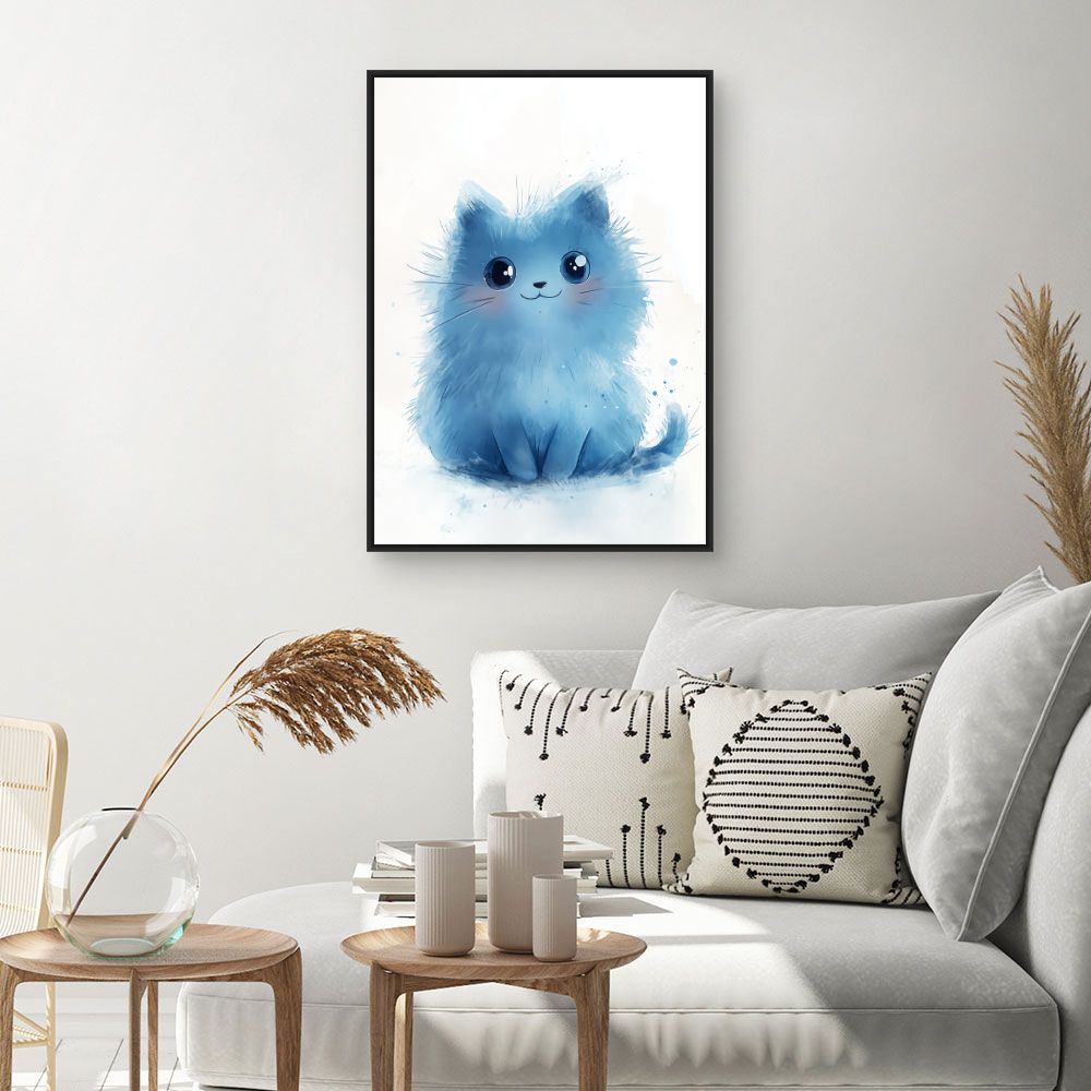 Tableau imprimé pour enfants 'Chat pelucheux adorable'