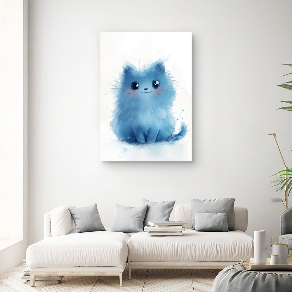 Tableau imprimé pour enfants 'Chat pelucheux adorable'