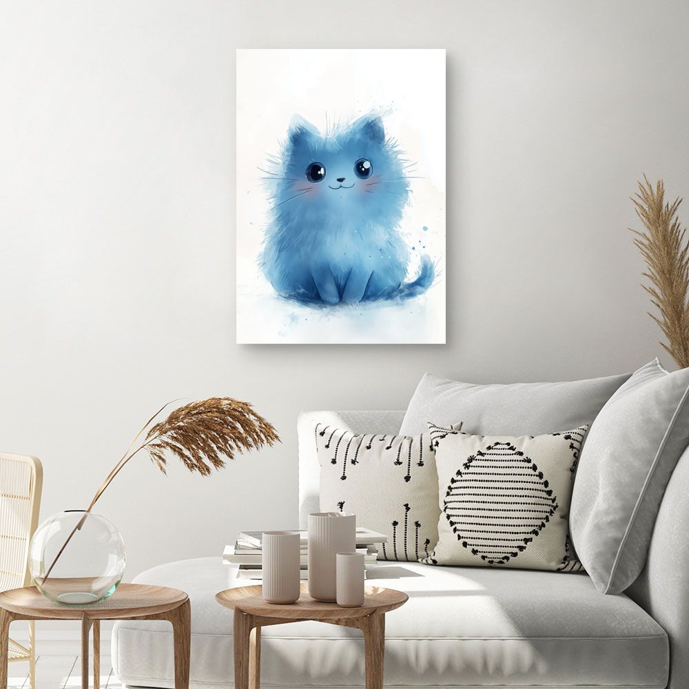 Tableau imprimé pour enfants 'Chat pelucheux adorable'