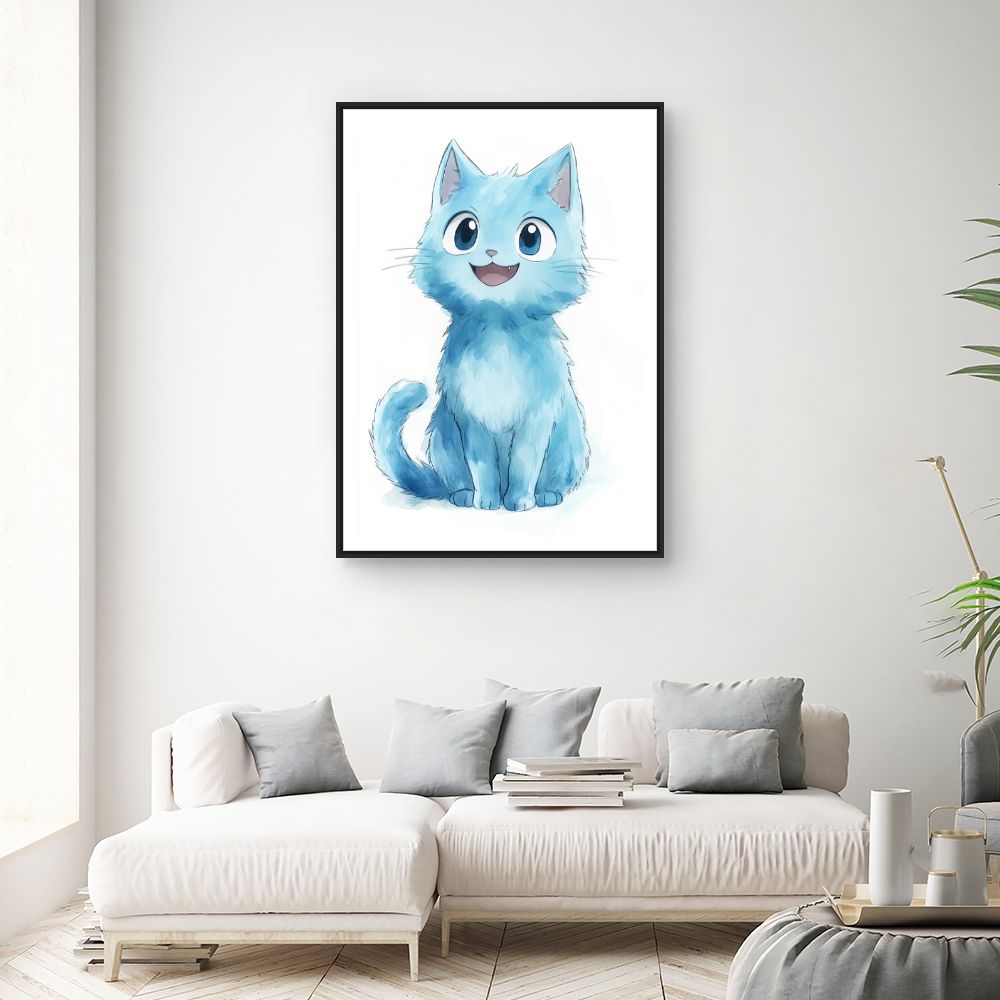 Tableau imprimé pour enfants 'Chat mignon joyeux'
