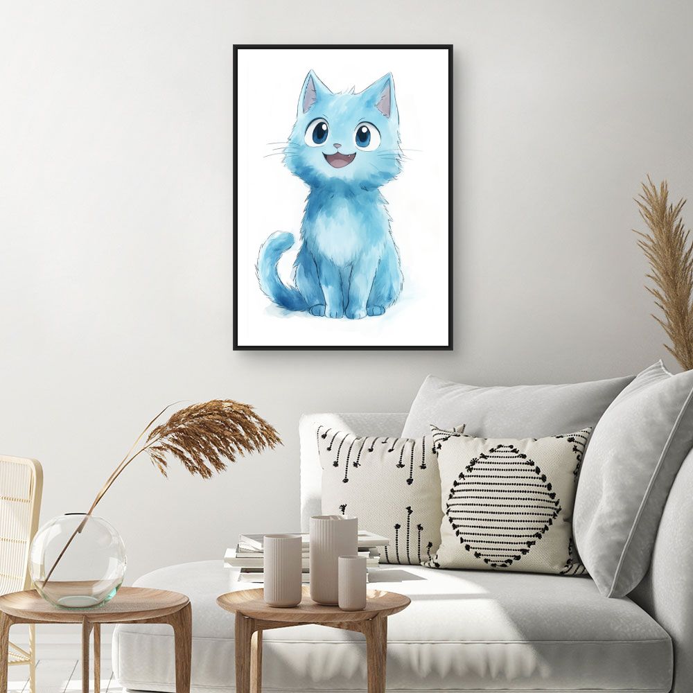 Tableau imprimé pour enfants 'Chat mignon joyeux'