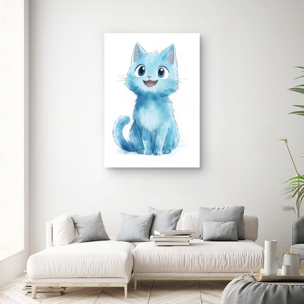 Tableau imprimé pour enfants 'Chat mignon joyeux'